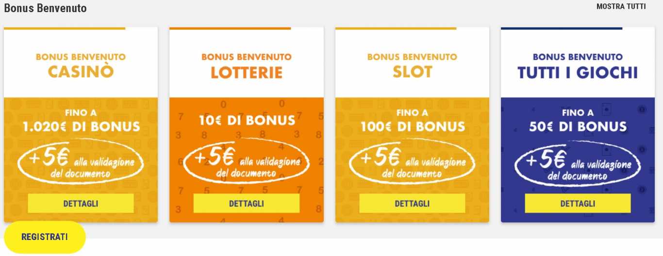 Lottomatica bonuses